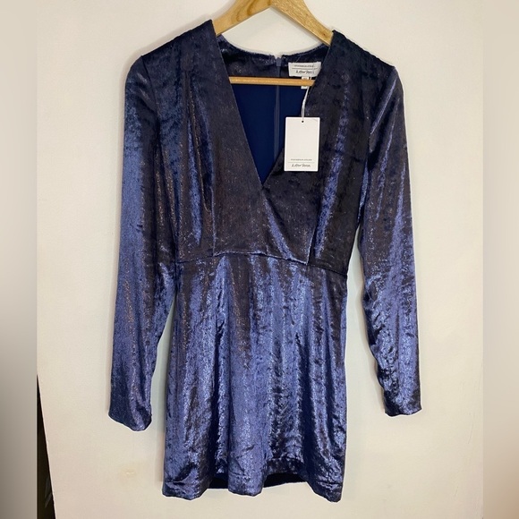 NWT And Other Stories Long SleeveMetallic Shimmer Mini Dress - Picture 2 of 6